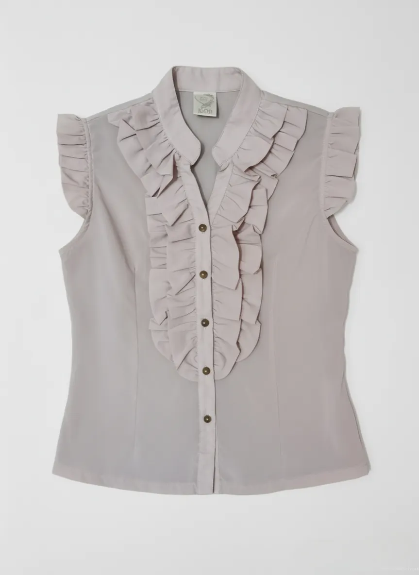 Joop Joop Women Pink Sleeveless Ruffle Blouse Top
