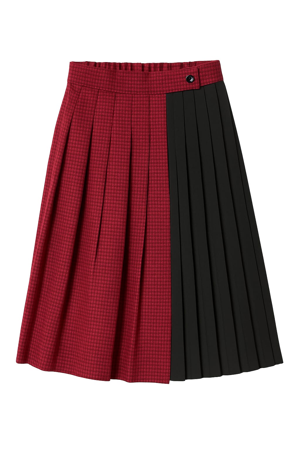 ZARA KIDS Black And Red Contrast Plaid Pleated Skirt (Size 13-14 Years Old, 164 CM)