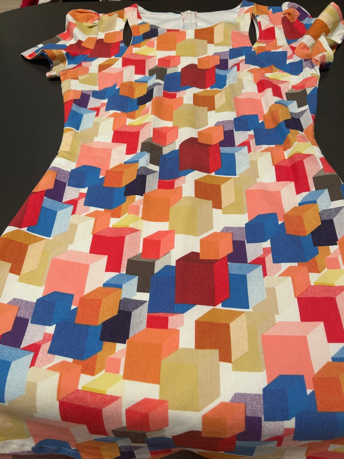 Vibrant Geometric Print Dress