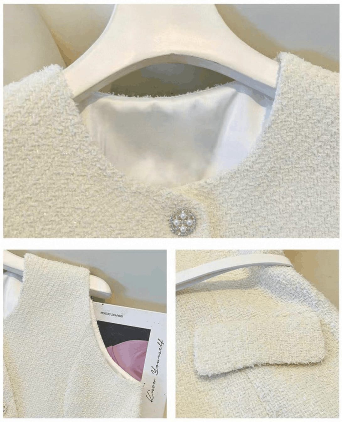 Tweed Style Suit, Professional Work Clothing, Two-Piece Vest & Pant Set - Photo 5