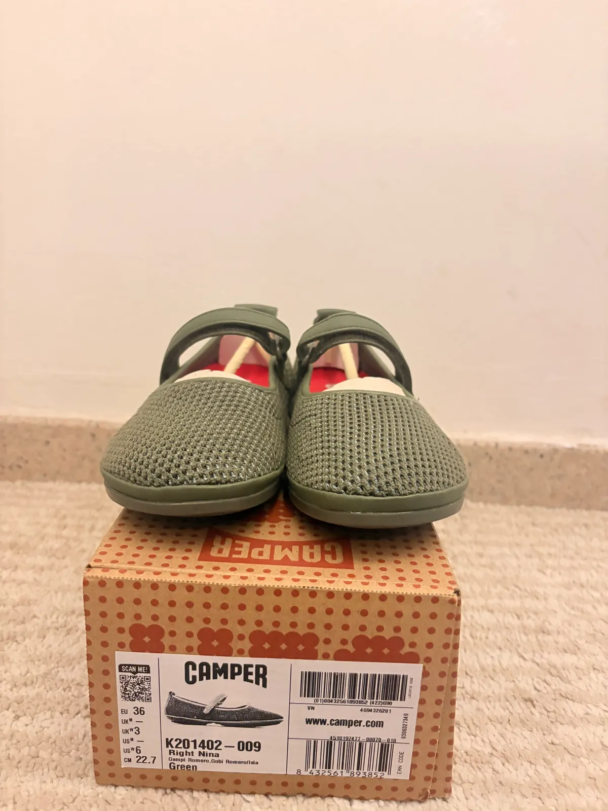 Camper Chic Olive Green Camper Flats EU36 - Photo 4