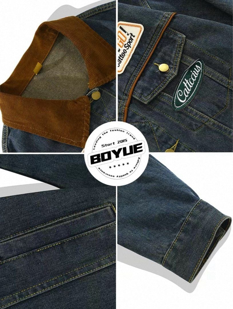 Boyu Retro Denim Jacket Spliced Vibes🔥 - Photo 4