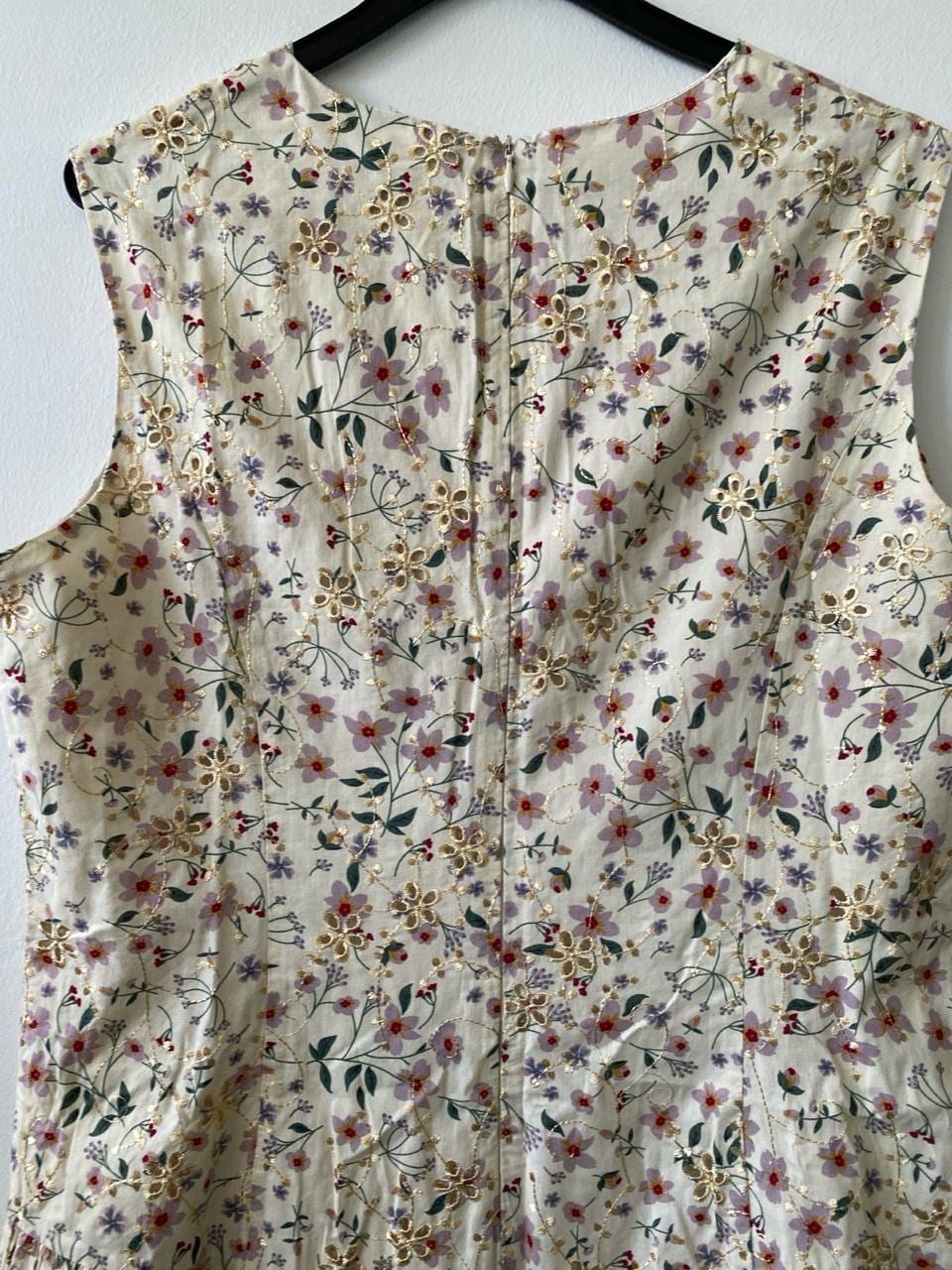 Unbranded Pastel Yellow/Cream Sleeveless Floral Patterned Dress (M-L) - Photo 4