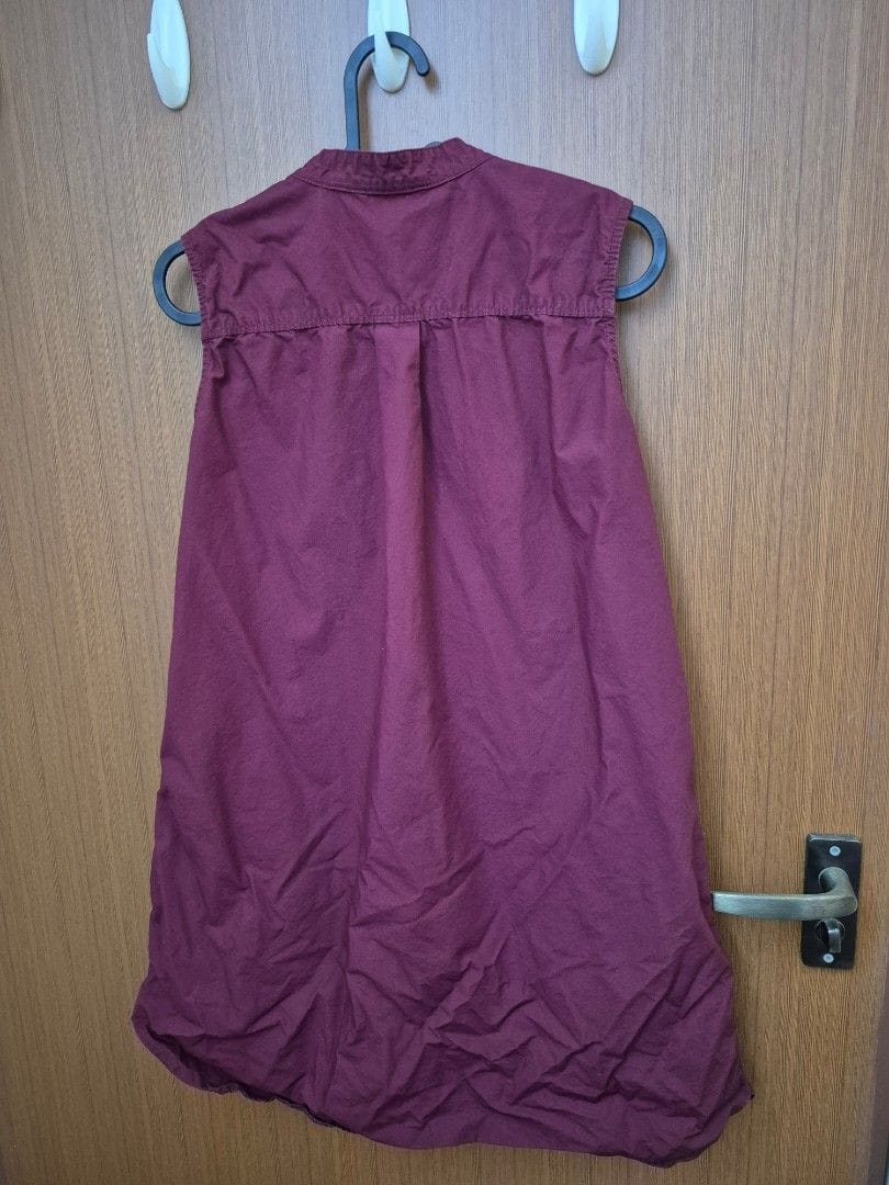 Uniqlo Chill Uniqlo Burgundy Sleeveless Shirt Dress - Size S - Photo 2