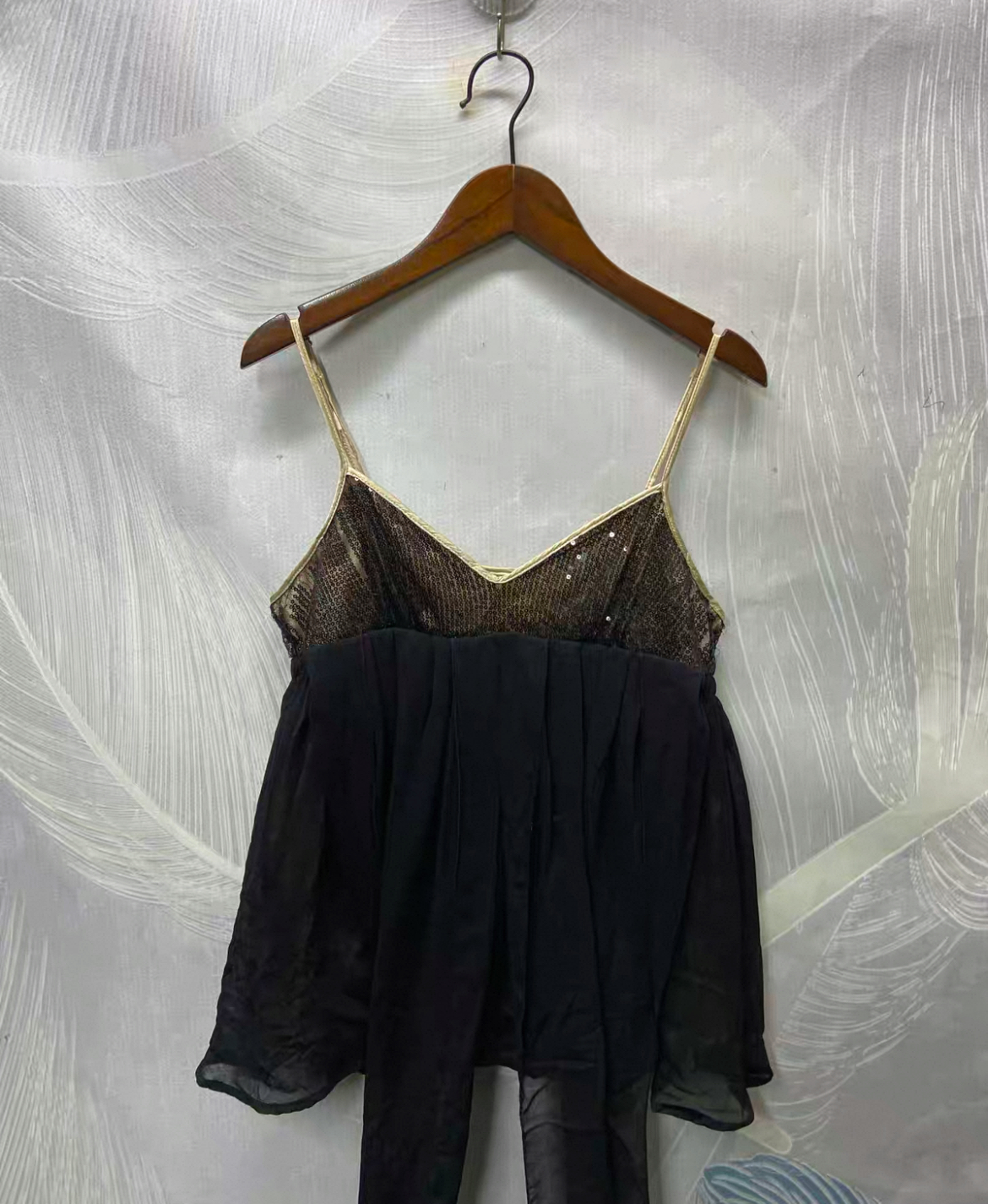 Shimmery Black Chiffon Top