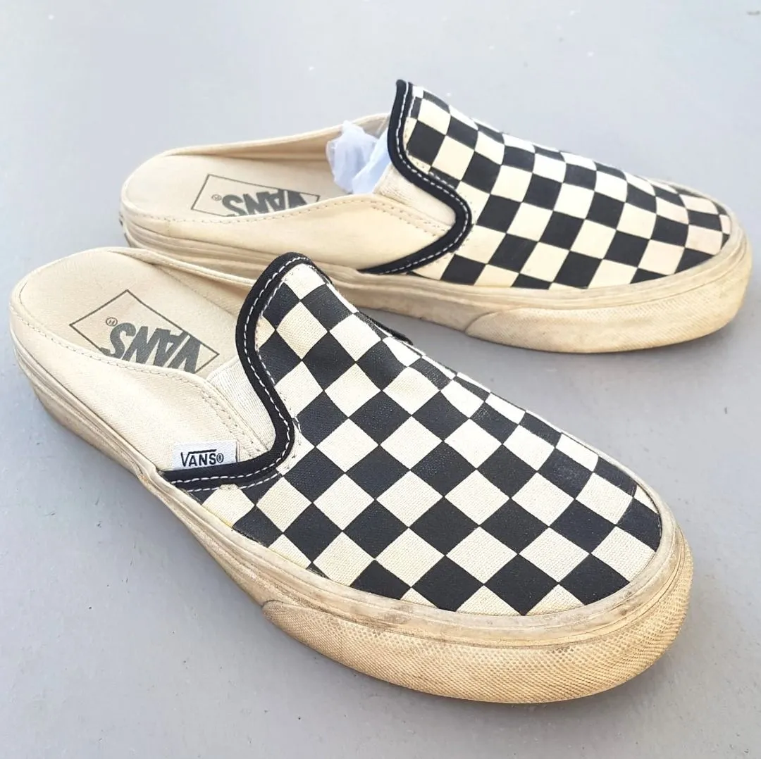 VANS Retro VANS Black & White Shoes, Cosmopolitan, Checkerboard Designer Sneakers, Classic Slip-On Mule, Cool Sliders, US 5.5, UK 3, EUR 35, CM 22, or US 4 Male, Old Skool, OFF THE WALL, Pop Culture, Hip Hop, Rock Star, Cult Street Fashion, Everyday Shoes - Photo 7