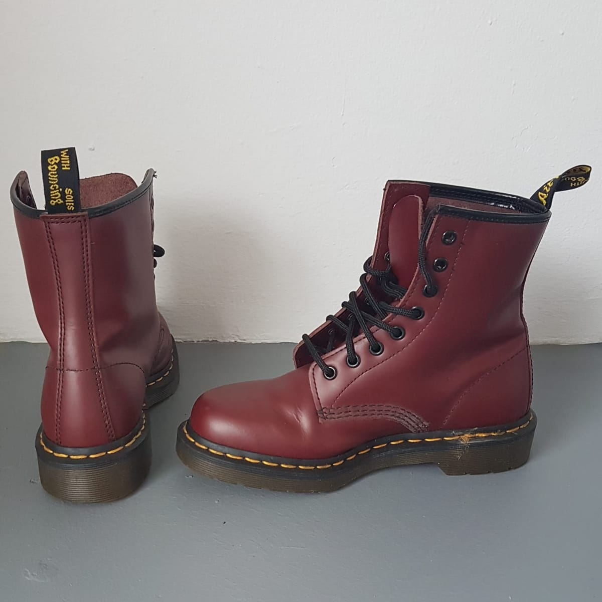 Doc Martens Retro Dr. Martens 1460 Cherry Red Smooth Leather Lace Up Boots, US 8, UK 6, EU 38, Cosmopolitan, Doc Martens AirWair Model, Sophistication, Luxury Living, Pop Culture, Hip Hop, Rock Star, Timeless Appeal, Urban Style - Photo 8