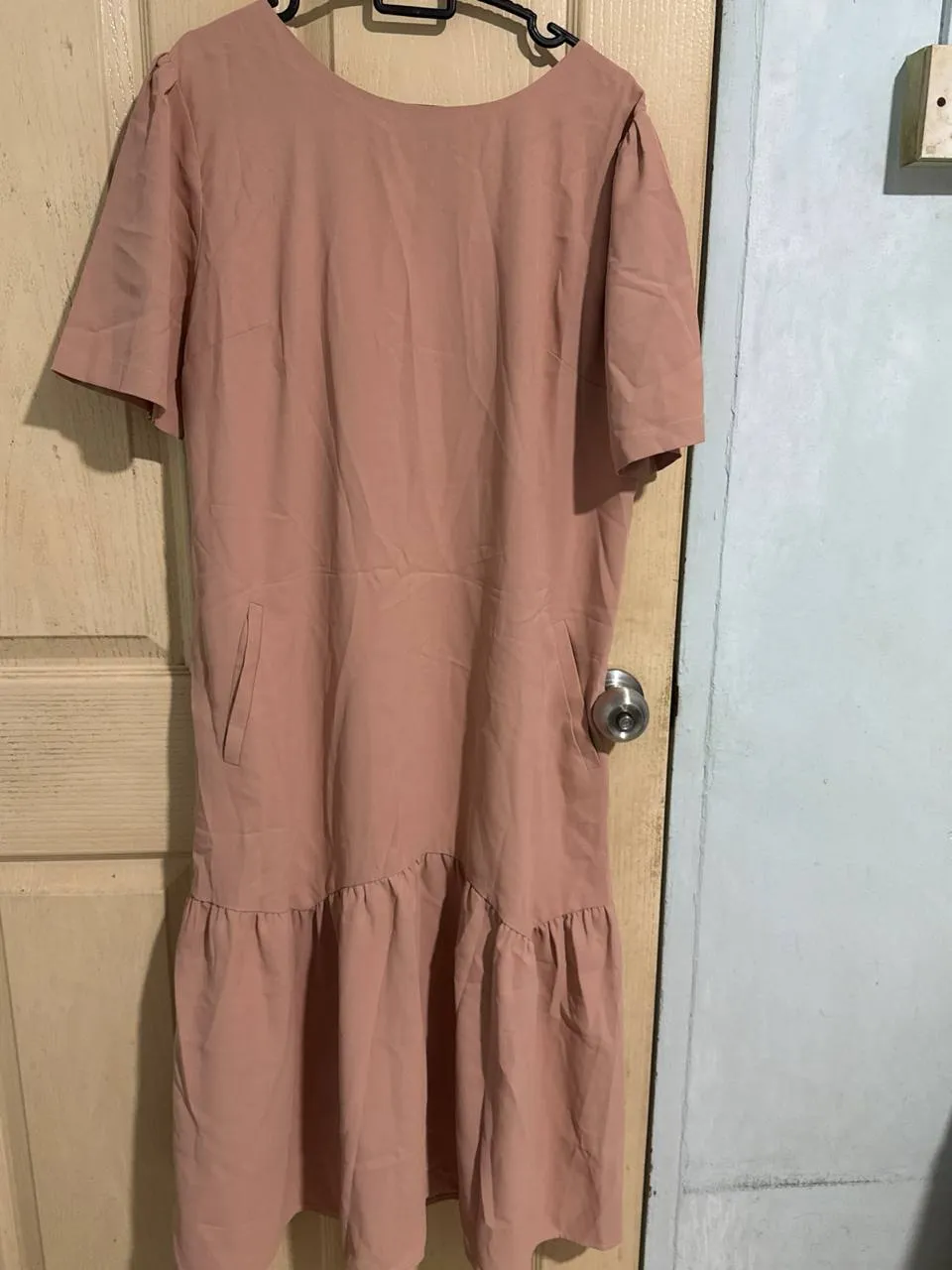 Soft Pink Casual Midi Dress