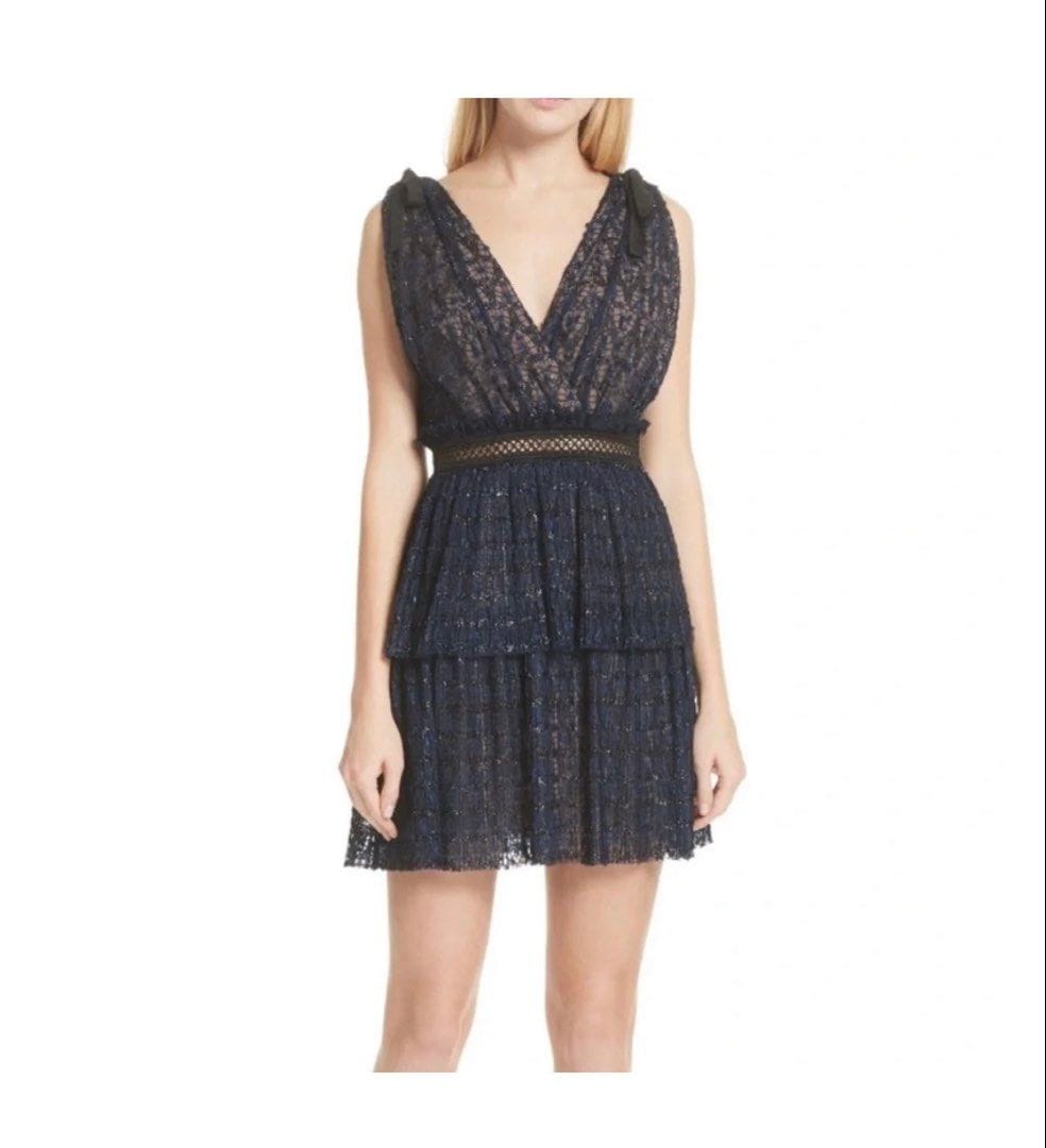 Self Portrait Chic Navy Tiered Dress - Photo 3