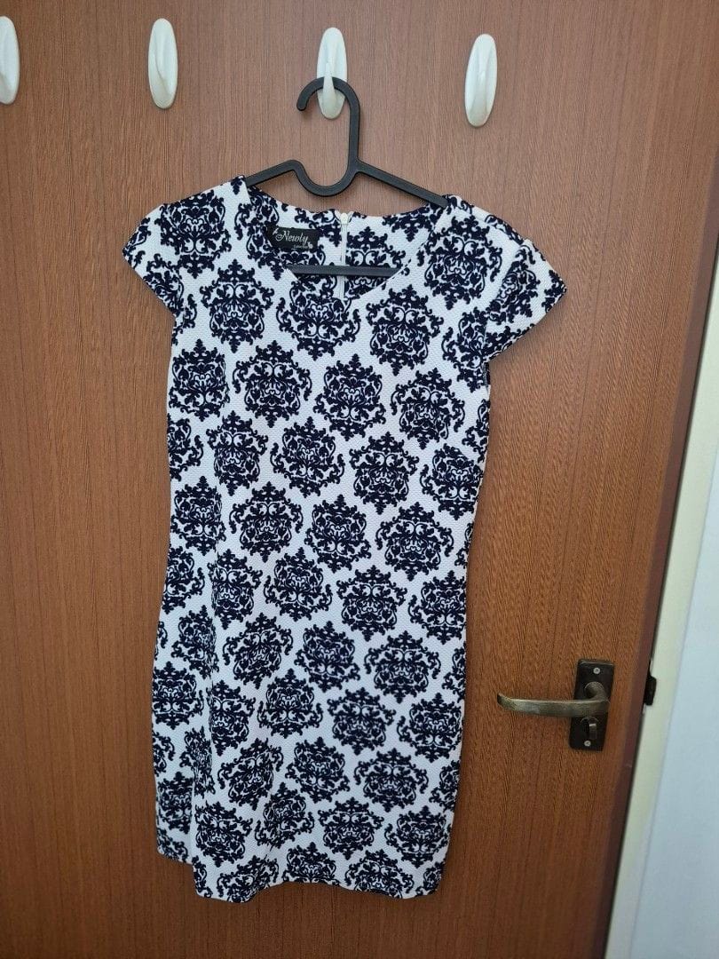 Chic White & Navy Dress - Newly Collection