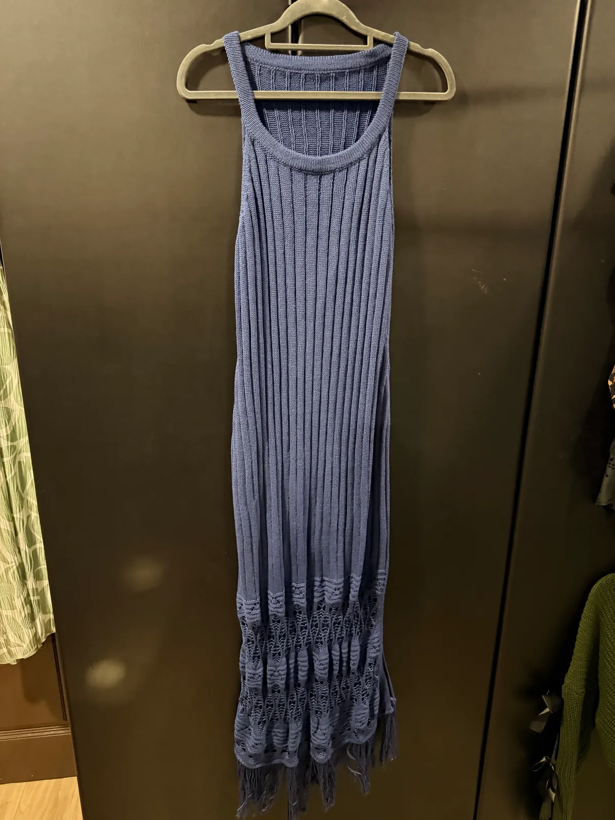 Chic Blue Knit Maxi Dress