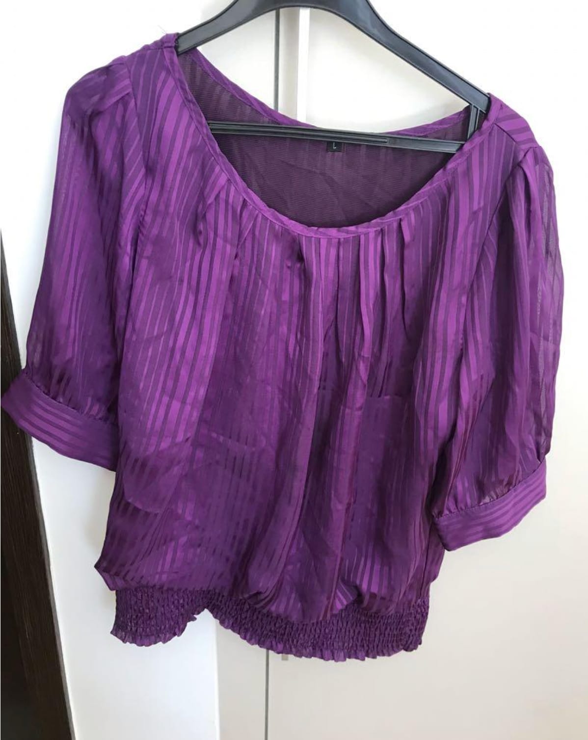 Chic Purple Striped Blouse