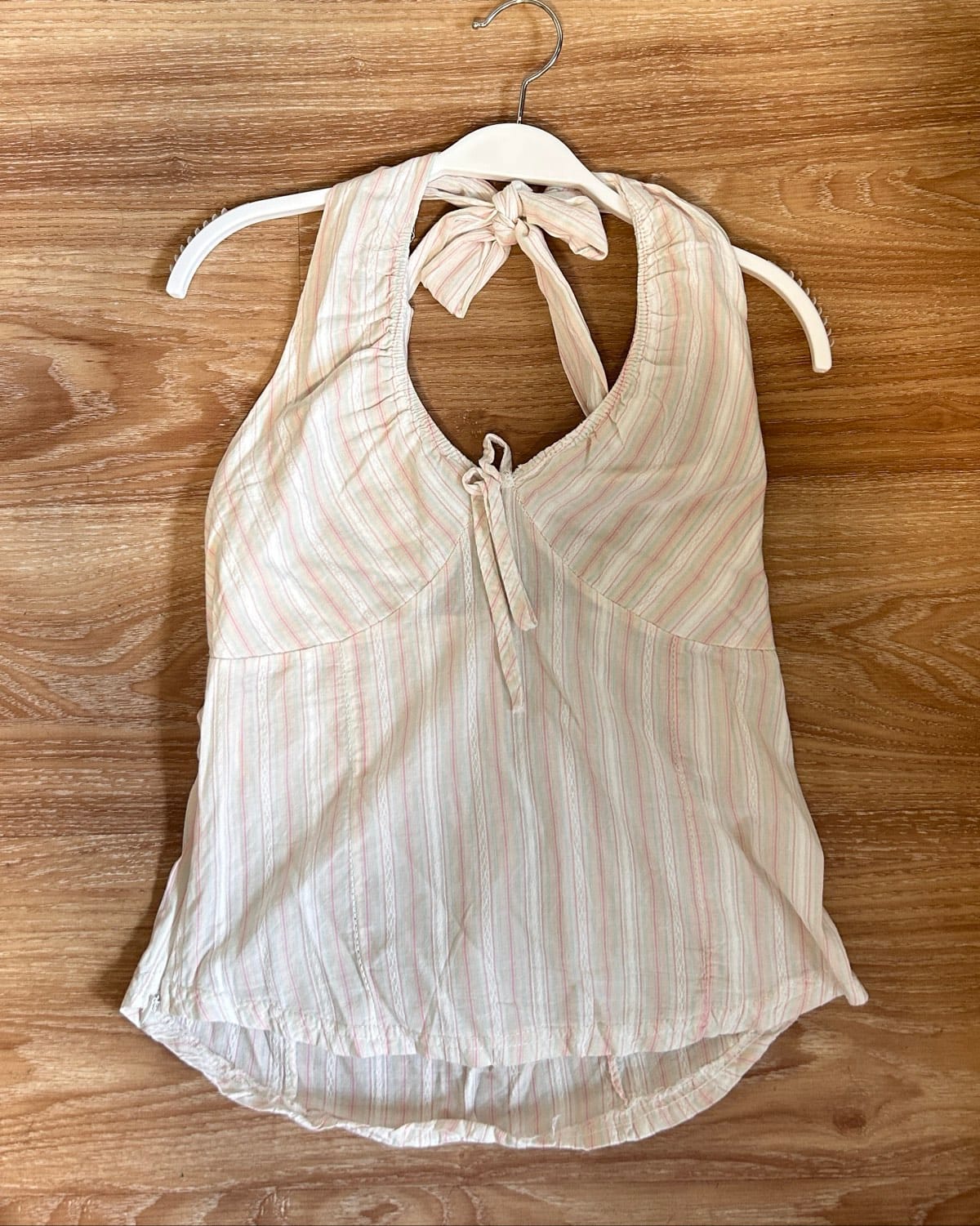 Striped Tie-Back Halter Top