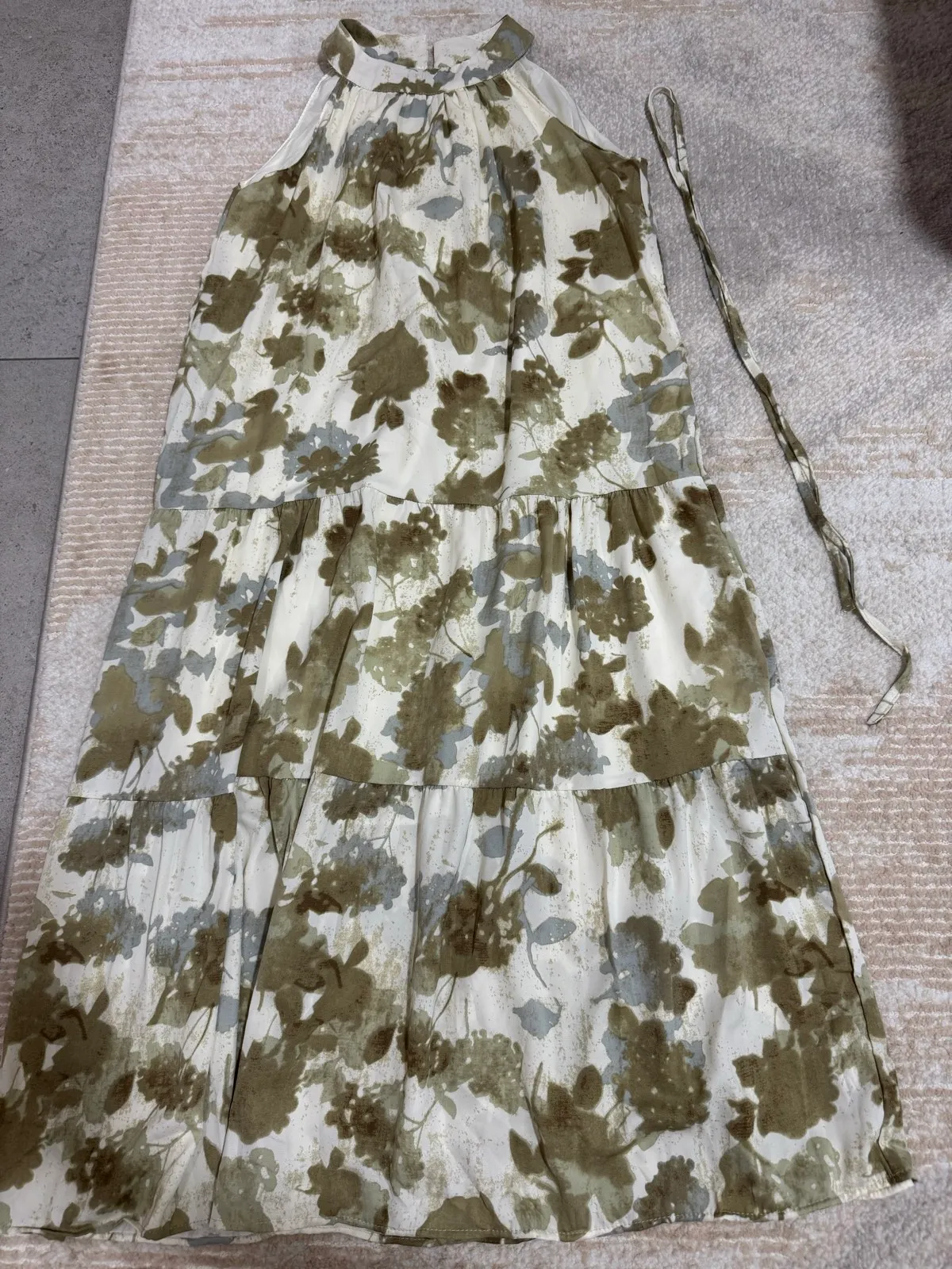 Floral Flowy Halter Dress