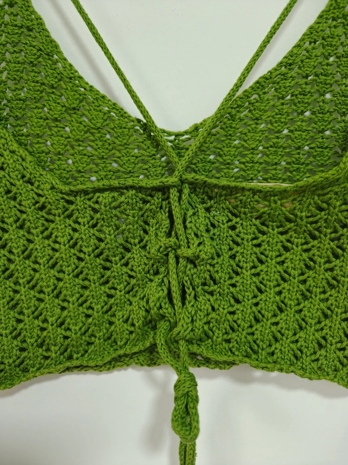 Meshki Green Crochet Vibes Halter Top - Photo 3