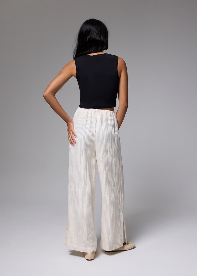 Love, Bonito BNWT Love Bonito Leggy Crinkled High Waist Wide Leg Pants - Photo 4