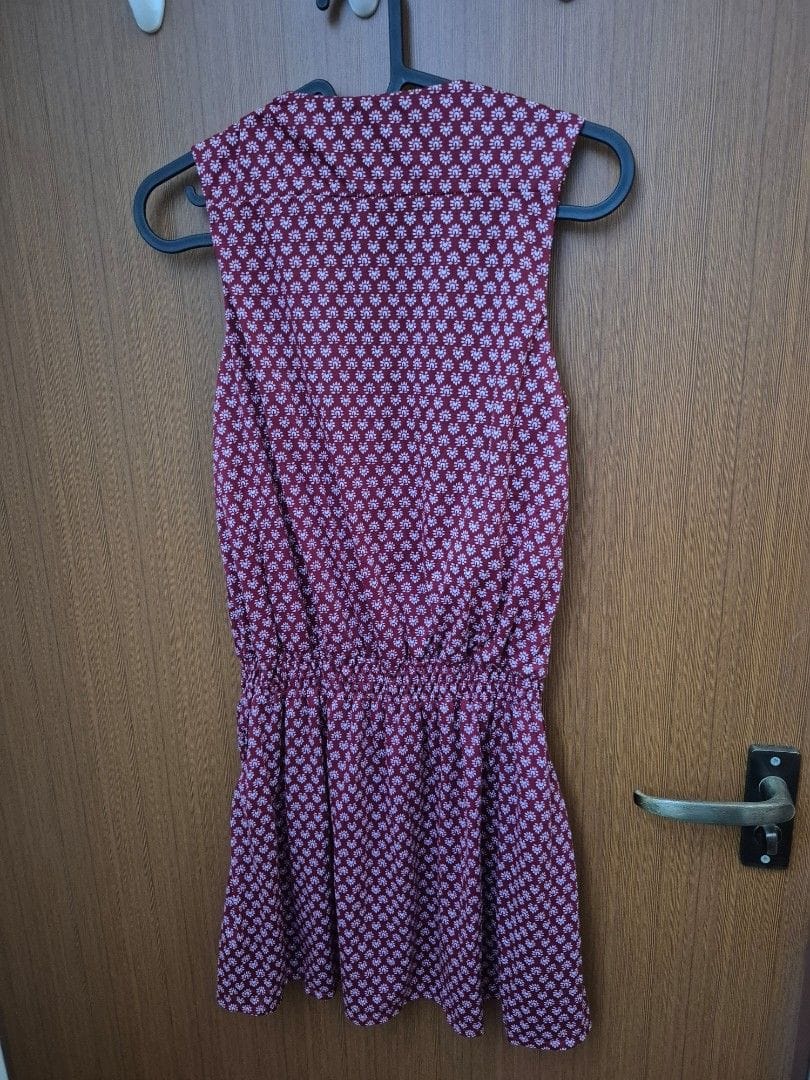 Mango Cute Mango Burgundy Floral Wrap Dress (Size XS) - Photo 4