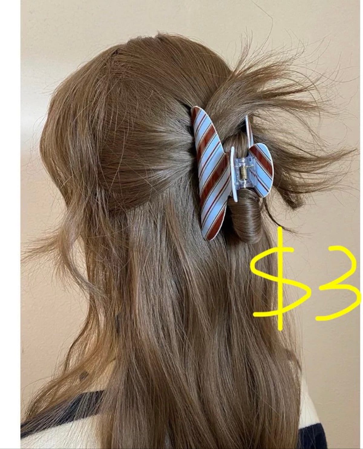 Vintage Striped Hair Claw Clip