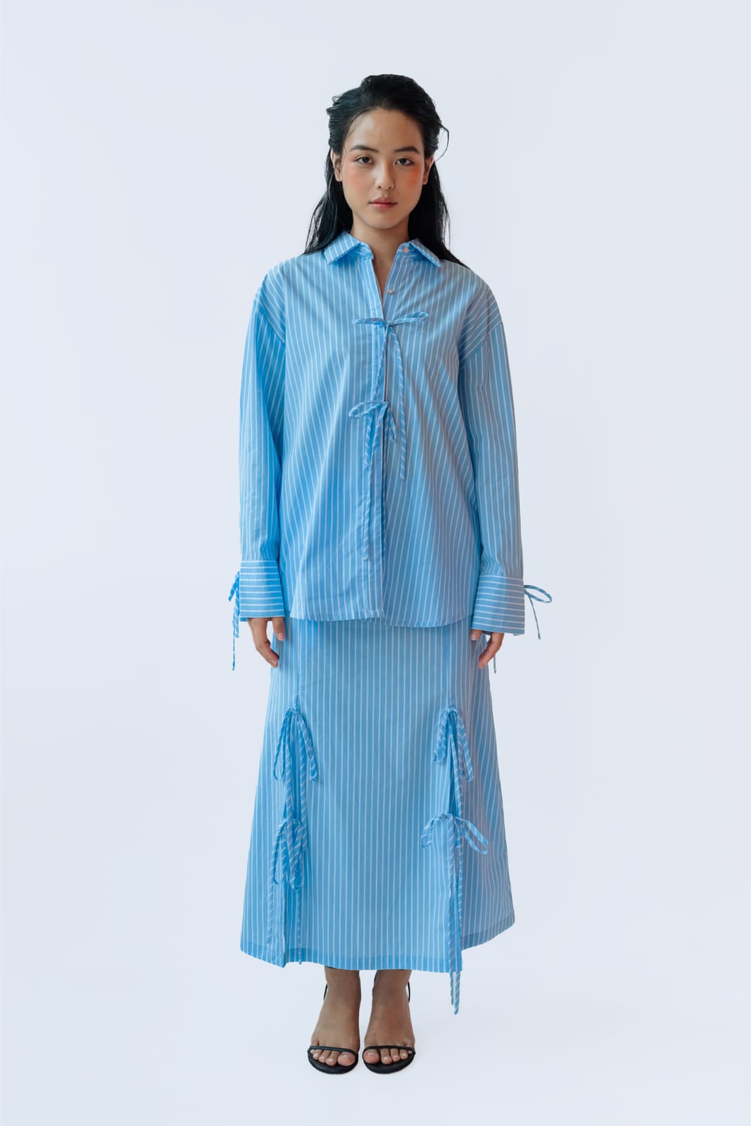 Sea Apple Stripe Skirt With Ties