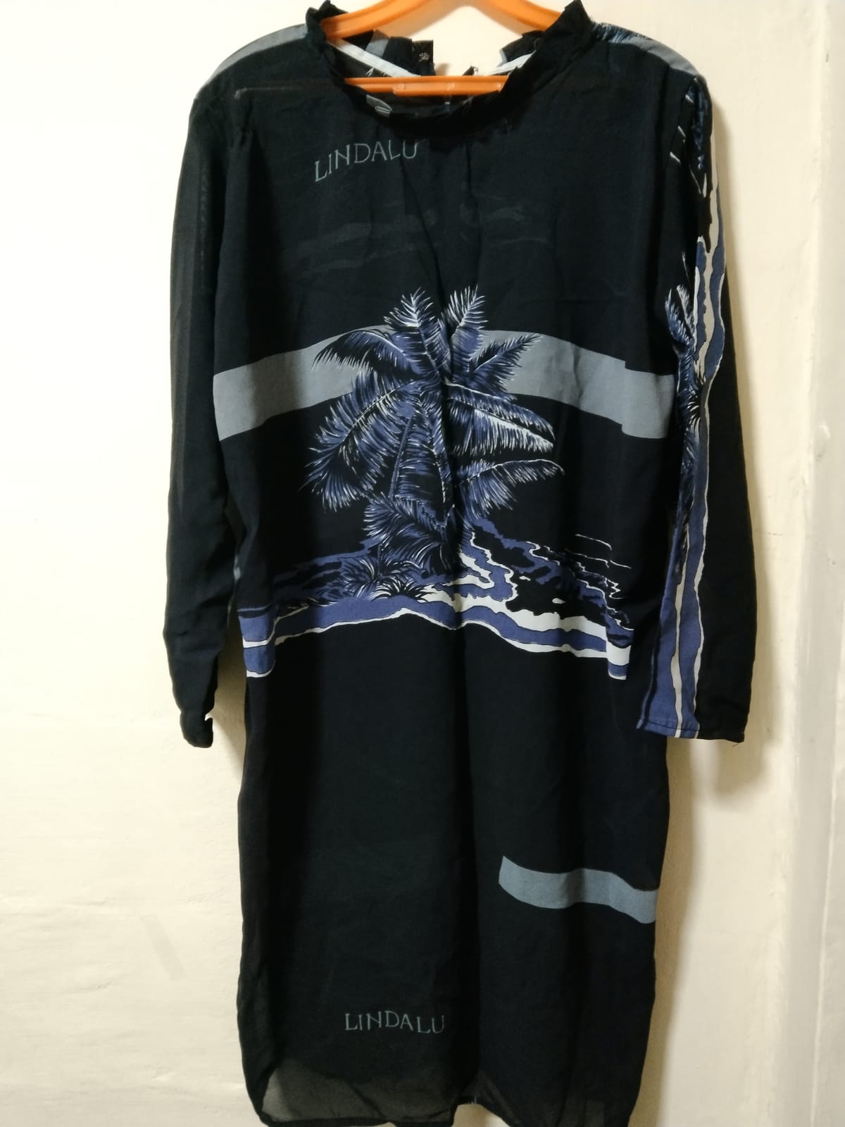 Lindalu Tropical Print Lindalu Navy Maxi Dress