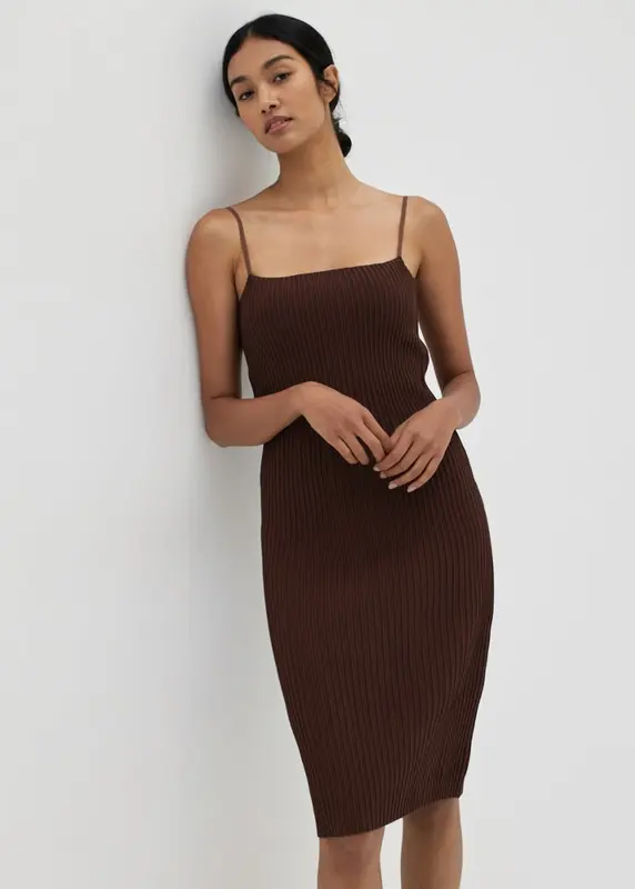 Love Bonito Kelsi Knit Bodycon Dressin Brown in Size XS