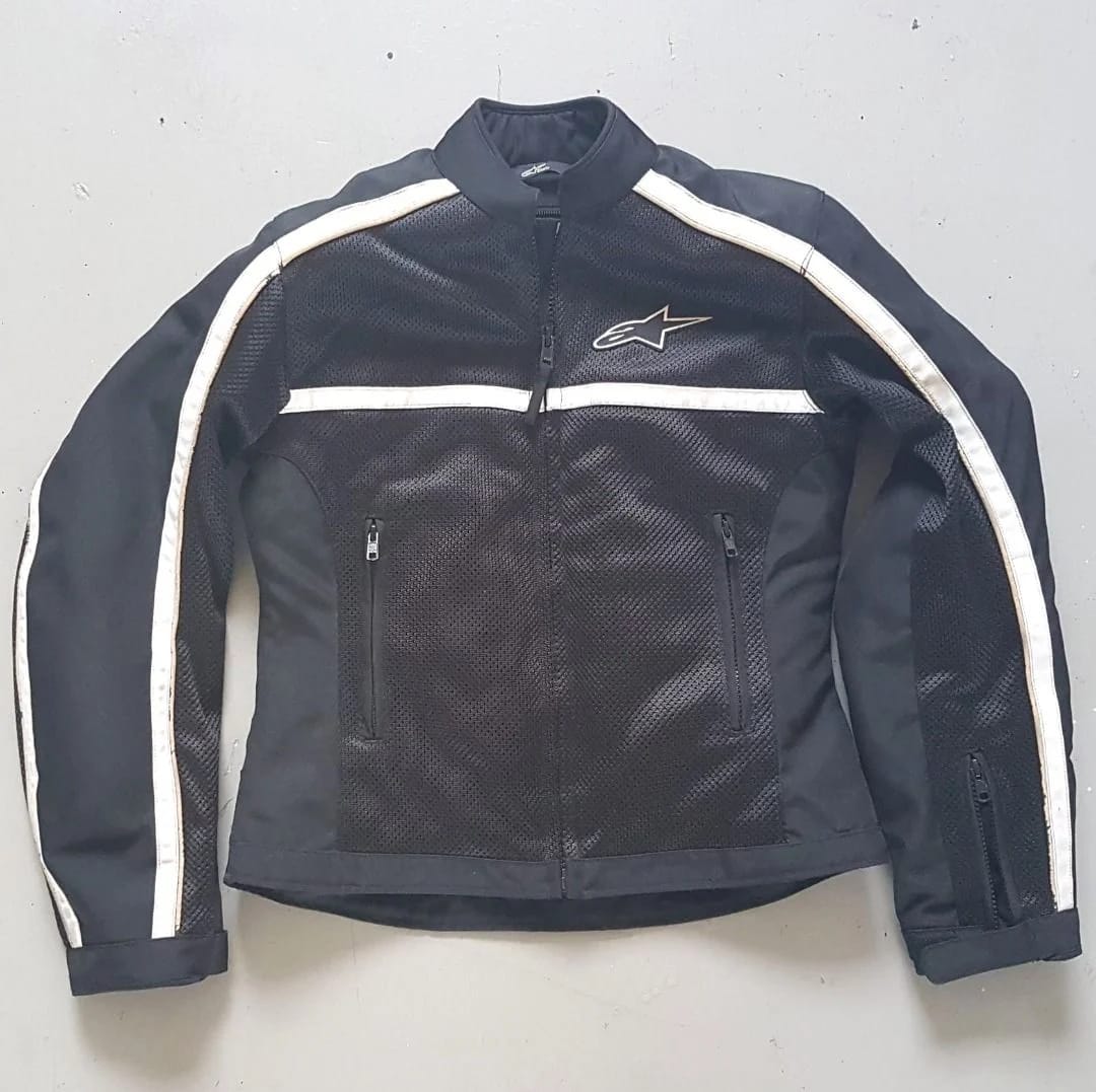 ALPINESTARS Zipper Jacket, STELLA Breeze Air Model, Motorcycle Protective Jacket, Black & White Stripes, Racing Jacket, Biker Jacket - Photo 4