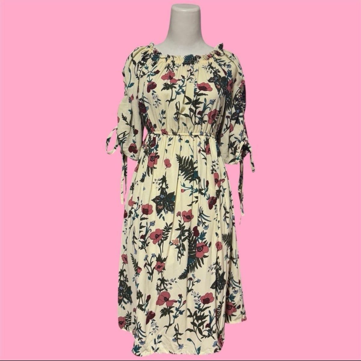 Chic Floral Boho Midi Dress