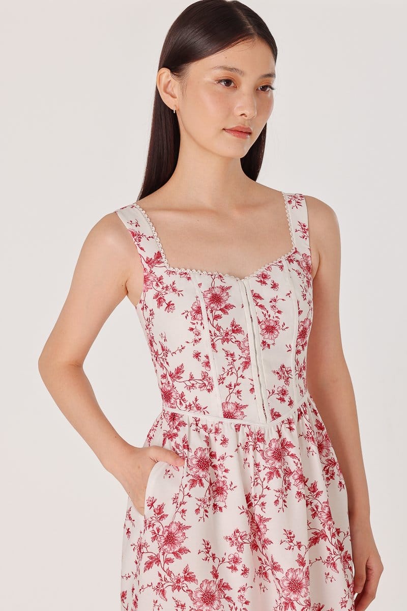 Lovet Abriana Padded Linen Corset Midaxi Dress - Photo 5