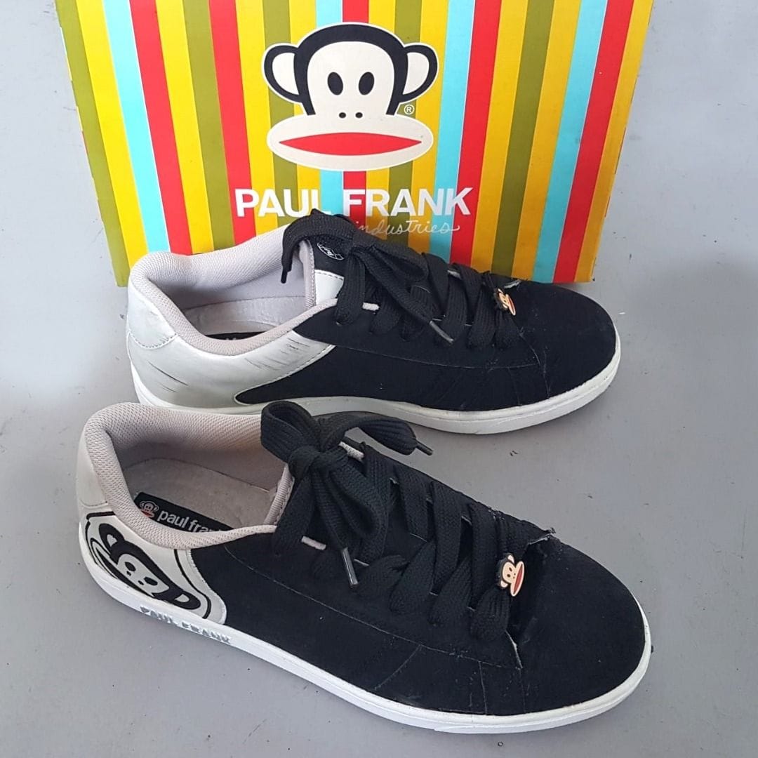 Paul Frank Original PAUL FRANK Designer Sneakers, Cool Black Gray Shoes, Cosmopolitan, Continental, US 10, UK 9, EU 44, JP 270, Trendy MONKEY Logo, Sleek Model, Sophistication, Timeless Appeal, Streetwise, Pop Culture, Hip Hop, Rock Star, Cult Street Fashion - Photo 3