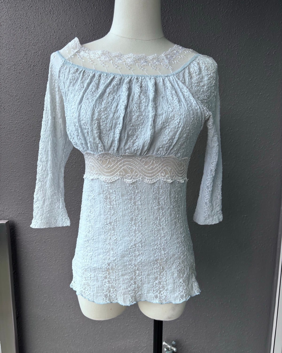 Vintage Thrifted Milkmaid Fairy Mesh Top