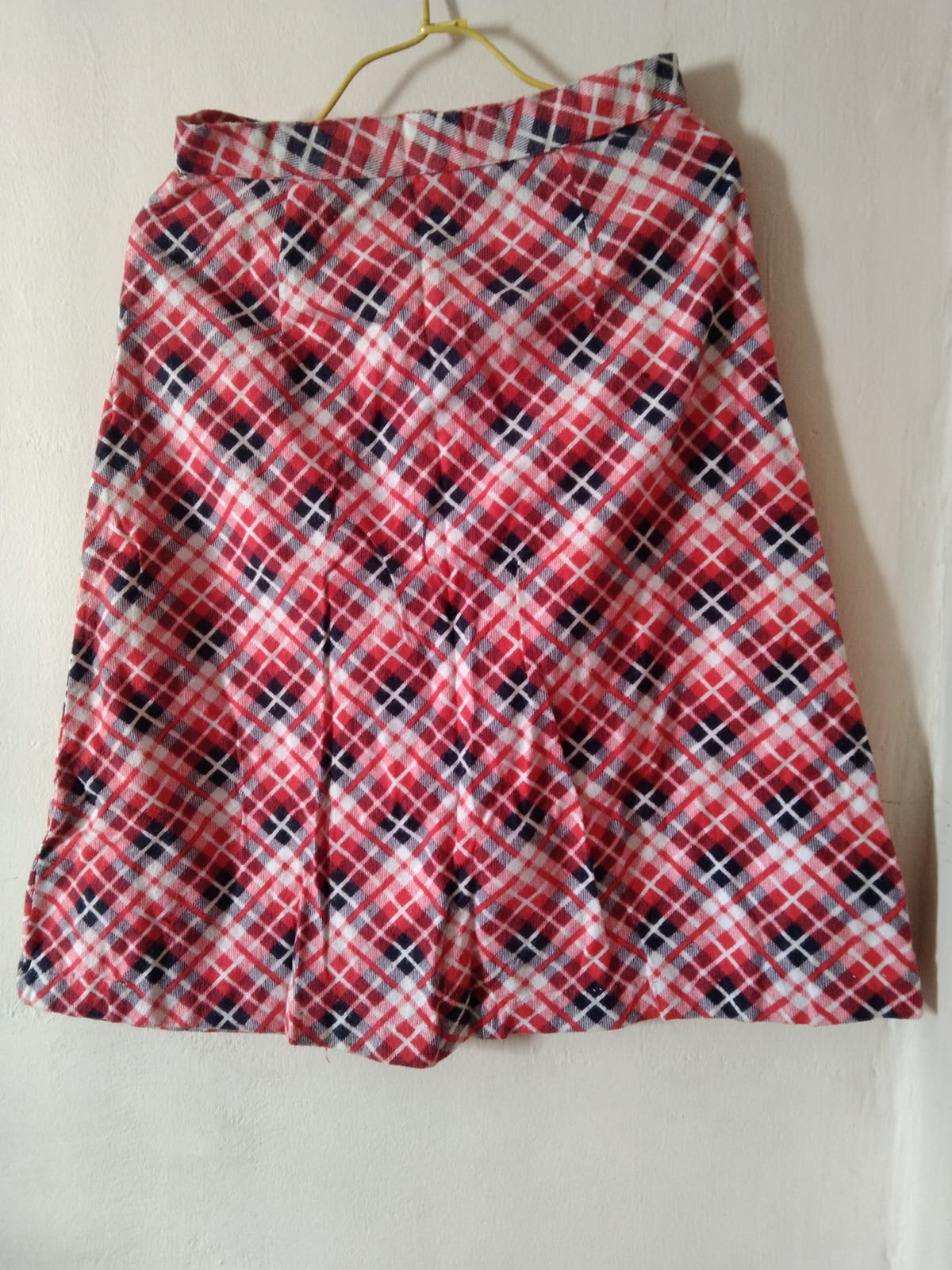 Retro Red Plaid A-Line Skirt