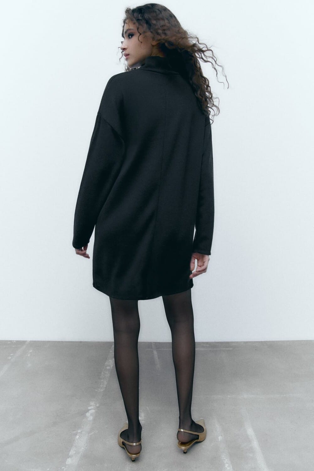 Zara ZARA Black Short Soft Dress (M) - Photo 4