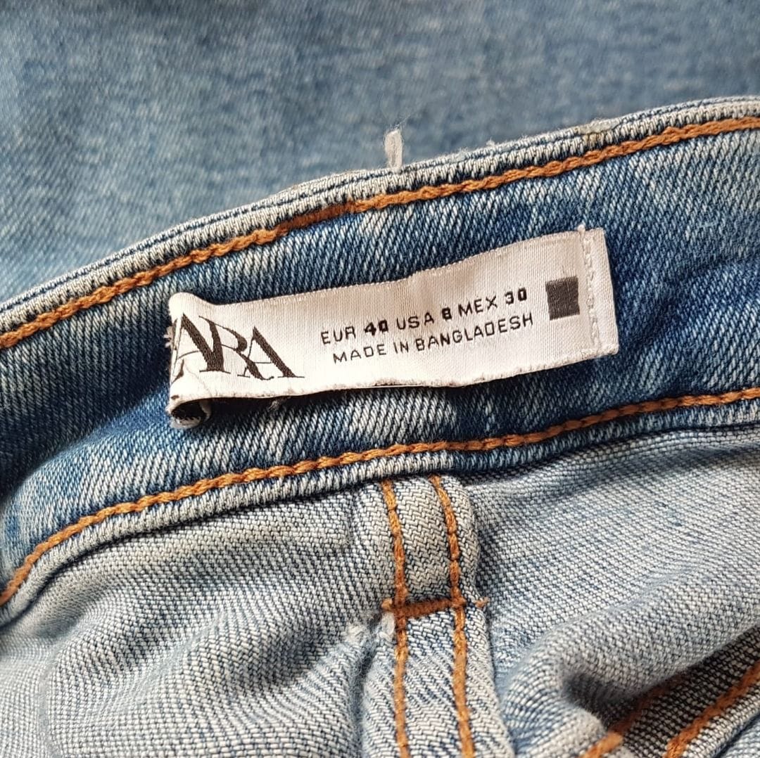 Retro ZARA Denim Jeans, Cool FLARE Bottoms, EU 40, USA 8, MEX 30, Stretchable High Waist - Photo 3