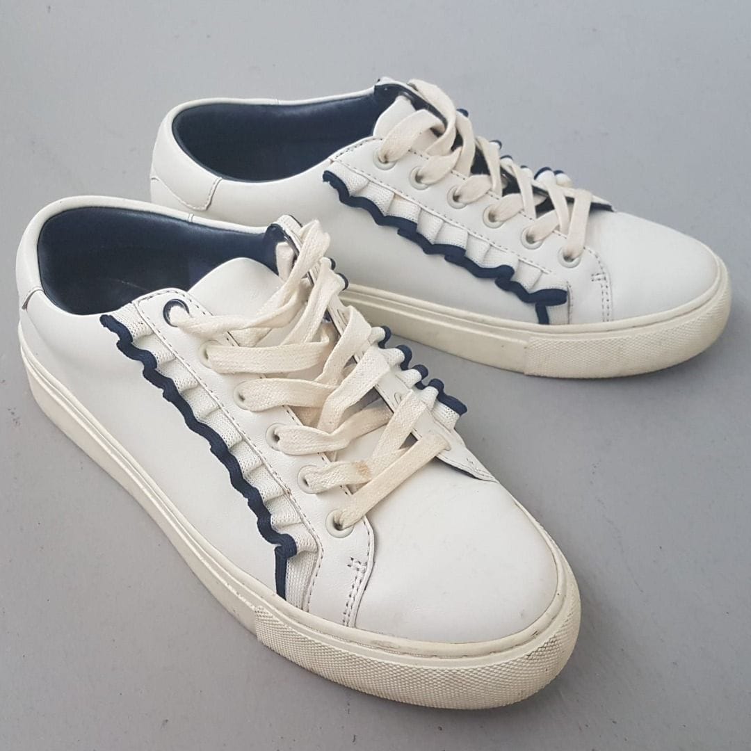 Tory Burch White Ruffle Sneakers - Luxe & Chill Vibes