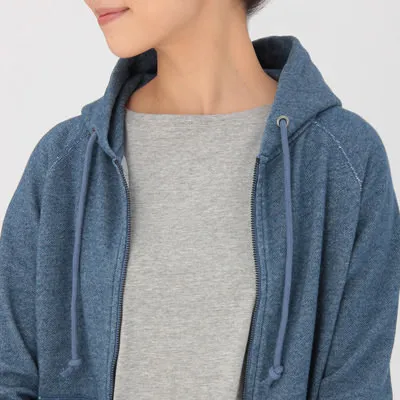 Muji Muji Blue Zip-Up Hoodie Jacket Sweater Outerwear - Photo 4