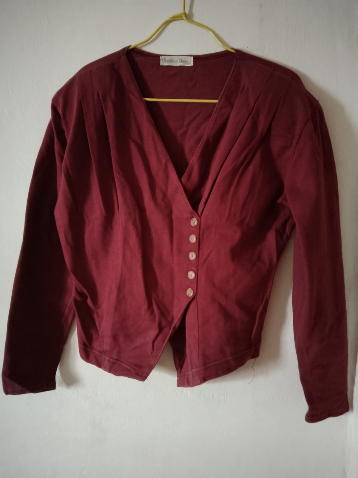 Vintage Christian Dumenre  Burgundy Buttoned Top