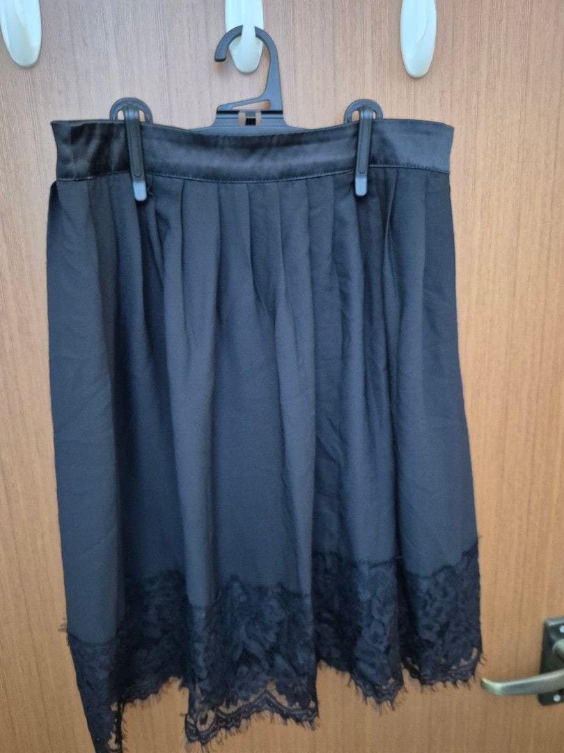 Miss Selfridge Black Skirt w/ Lace Detail