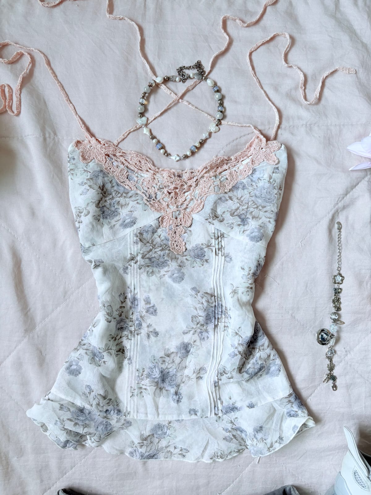 L’est Rose Japanese Floral Cami top