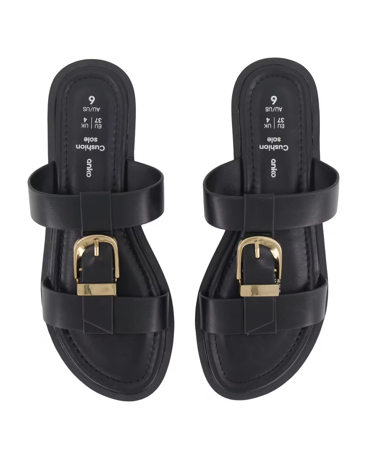 Black Buckle Sliders