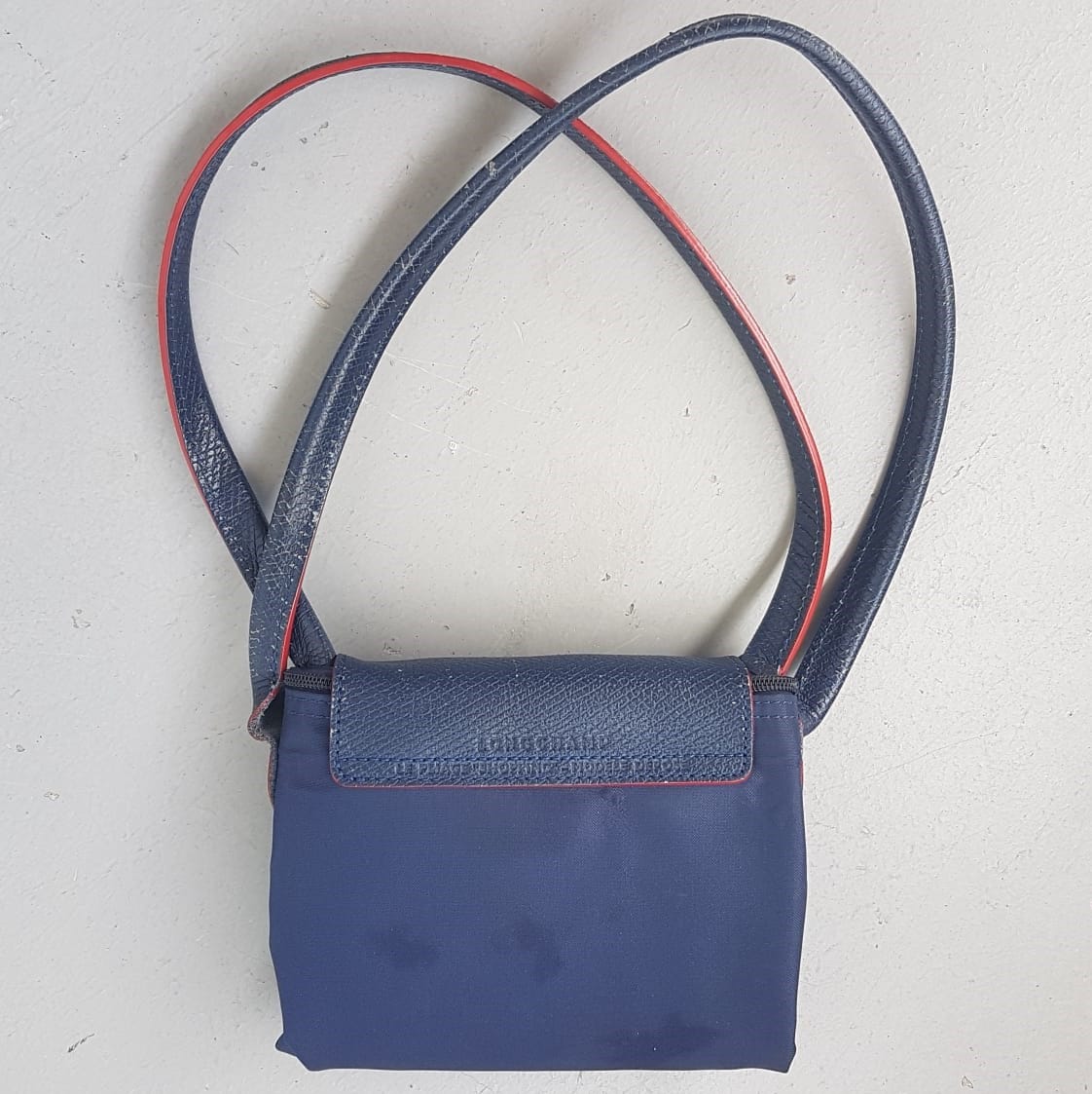 LONGCHAMP Original Longchamp Navy Blue Tote Bag, Modele Depose, LONG CHAMP LE PLIAGE Shopping, Cosmopolitan, Haute Couture, Luxury Tote Canvas Designer Bag, Sleek Leather Handle, Cross Body, Sling, Hand Carry, Sophistication, Urban Style, Your Everyday Bag - Photo 5