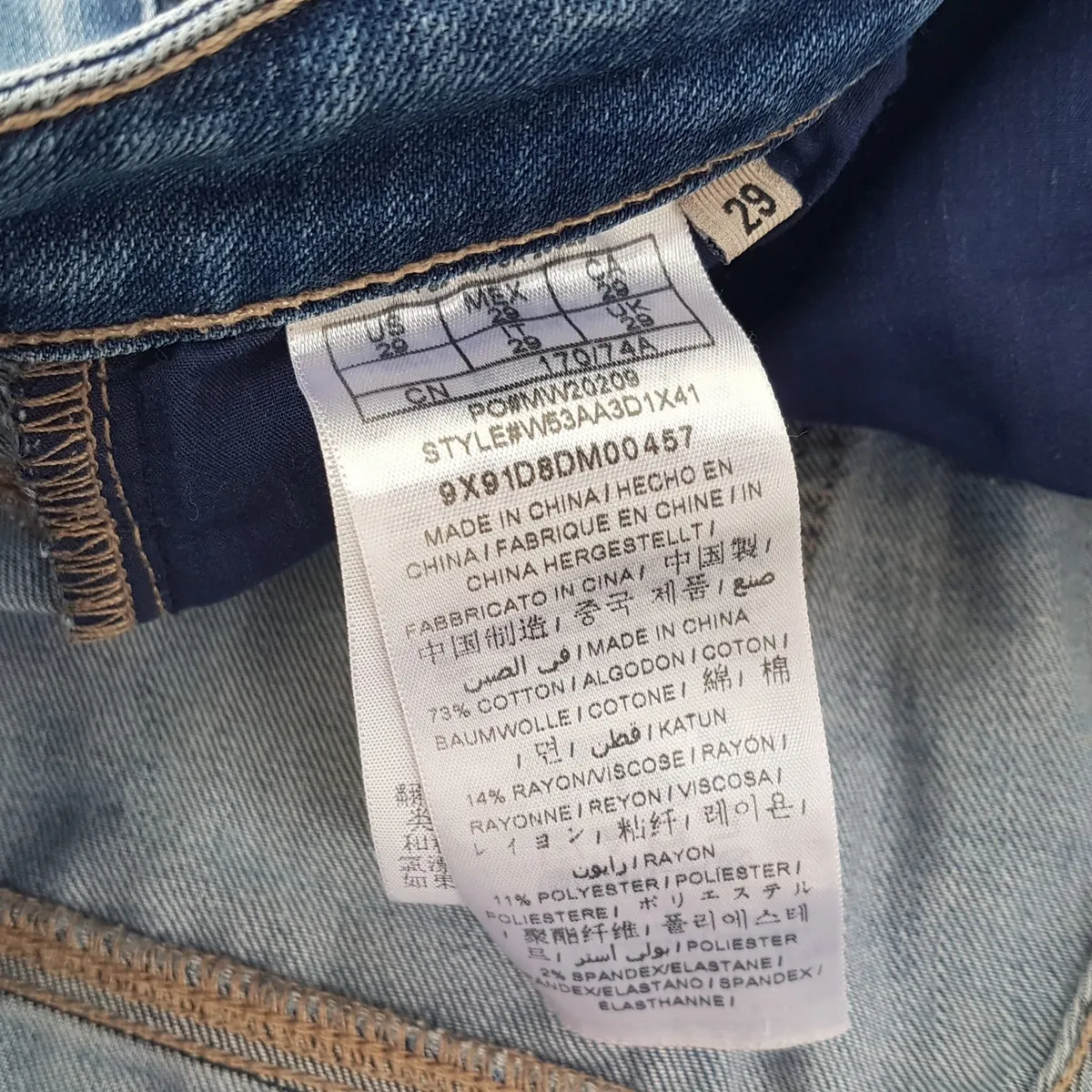 GUESS, USA Original GUESS Denim Jeans, Cosmopolitan, Los Angeles, USA, Bootcut Model, Size 29, Cool Zipper Pockets, Distressed Light Washed Bottoms, Pop Culture, Hip Hop, Rock Star, Cult Street Fashion, American Classic, Luxury Living, Urban Style, Timeless Appeal - Photo 4