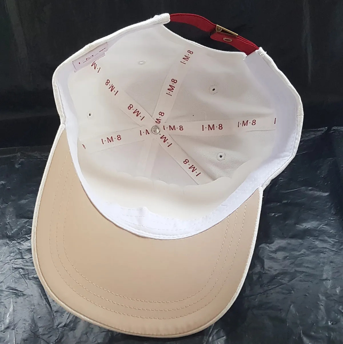 IM8 Original IM8 Baseball Cap, by David Beckham, Limited Edition, Cosmopolitan, White Cotton Base Cap, Bold Red Embroidered Logo, Curved Brim, Adjustable backstrap, Jockey Cap, Roadster, Sophistication, New with Tag, F1 Racing, Car Rally, Cult Street Fashion - Photo 6