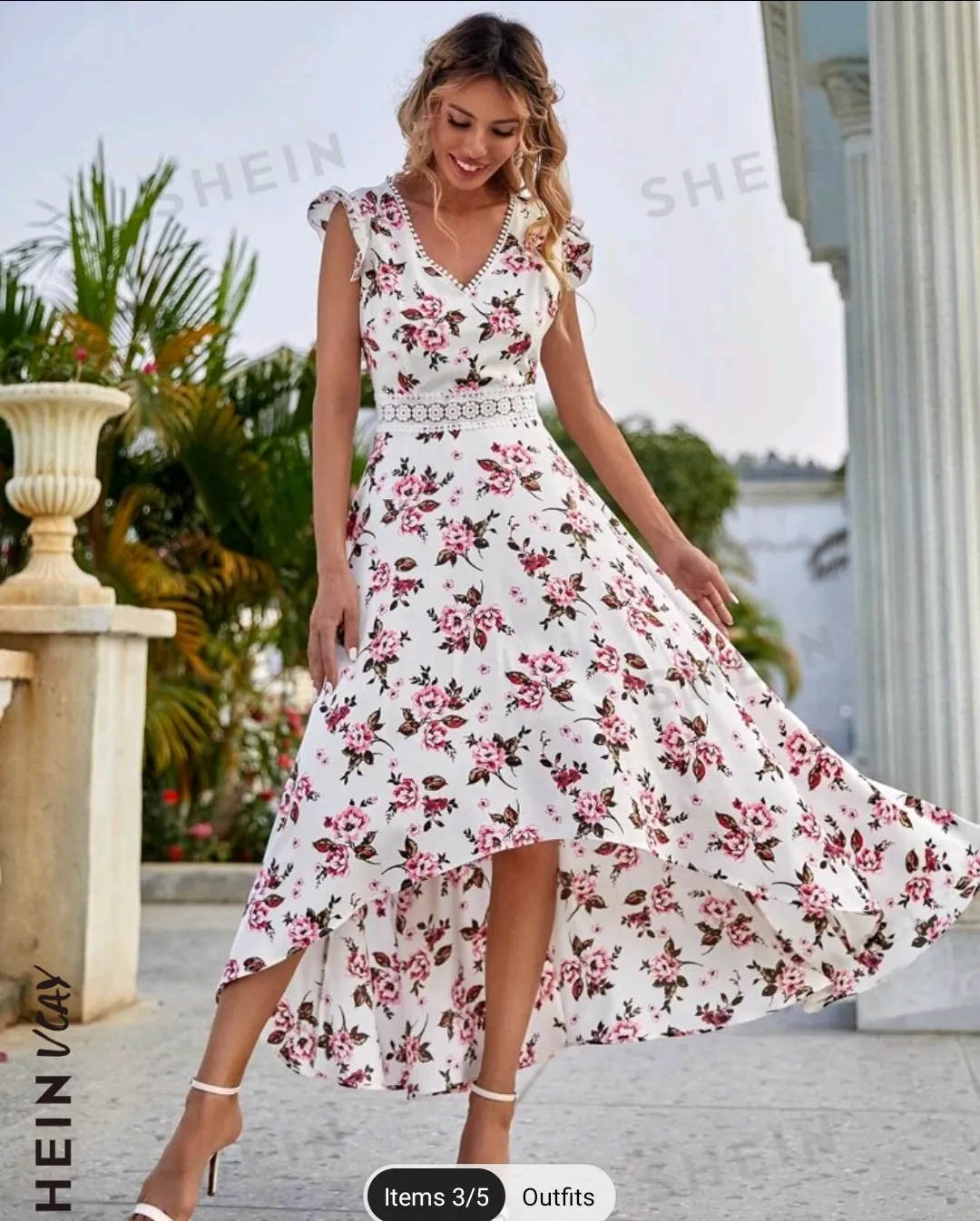 SHEIN SHEIN Floral Maxi Dress with Lace Detail - Photo 3