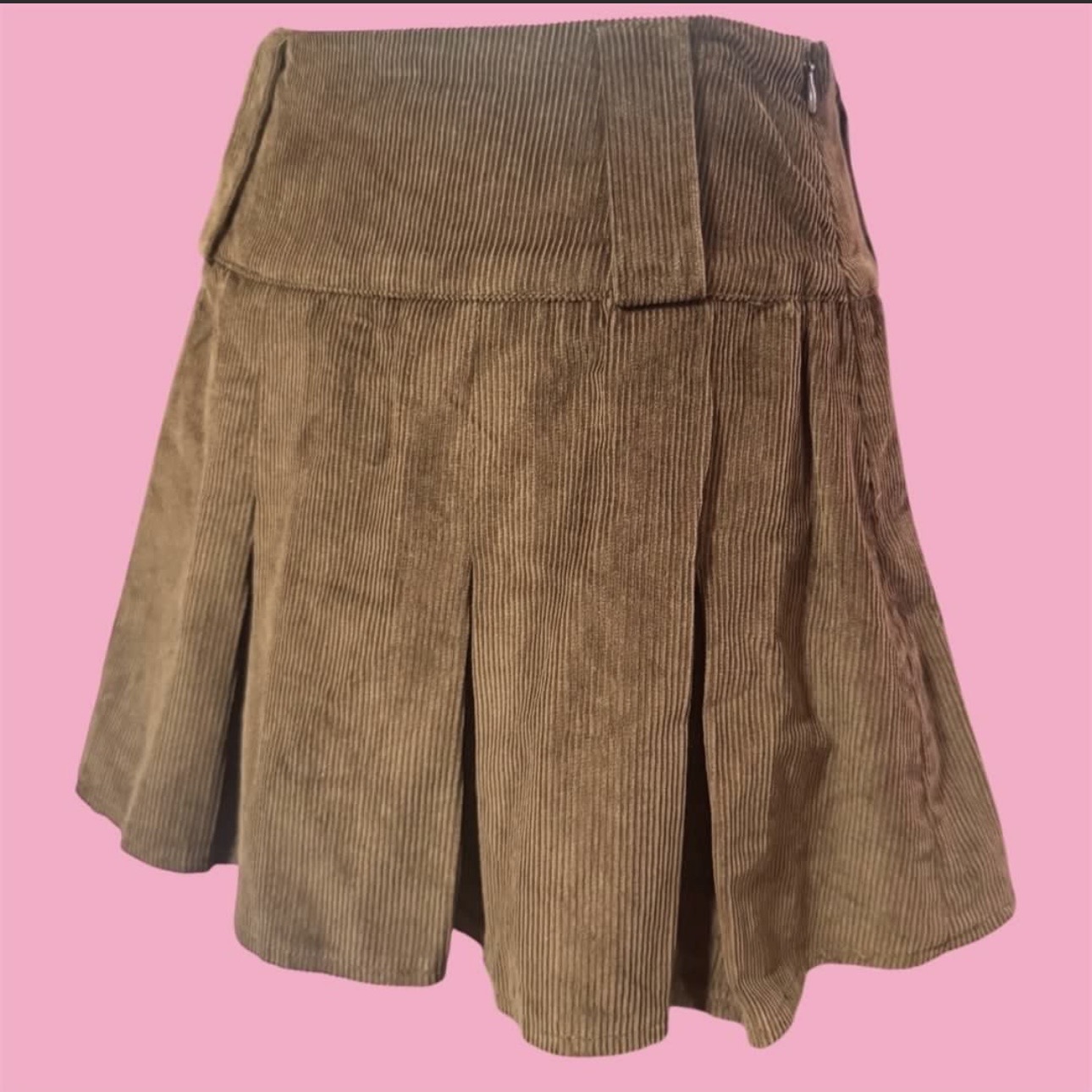 brown corduroy pleated tennis skirt - Photo 2