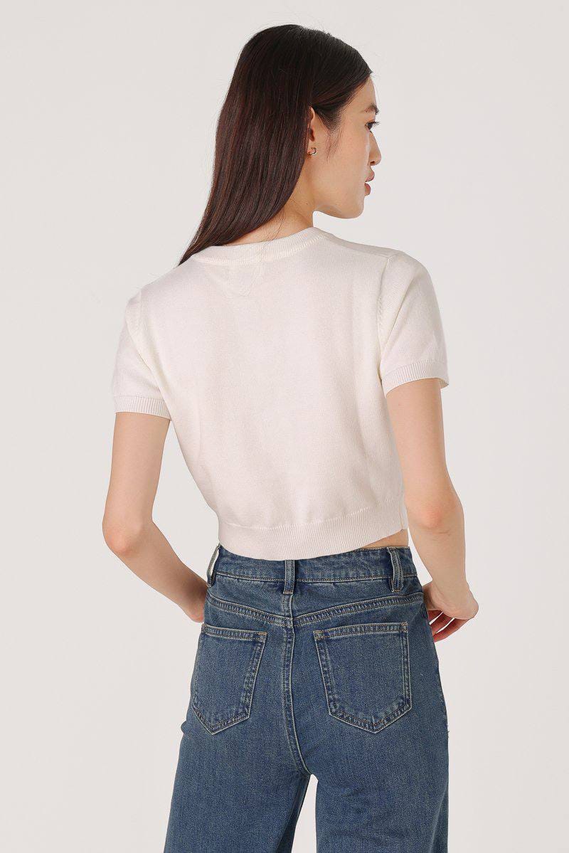 Lovet Ashlyn Pearl Buttons Knit Top - Photo 3