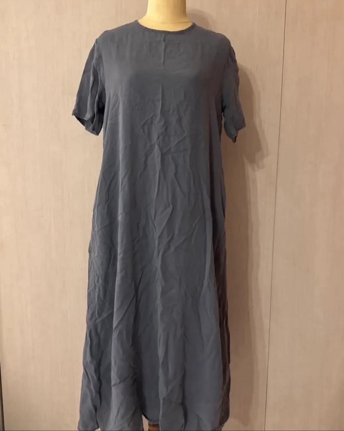 Muji Lyocell Blend Short Sleeve Dress - Photo 2