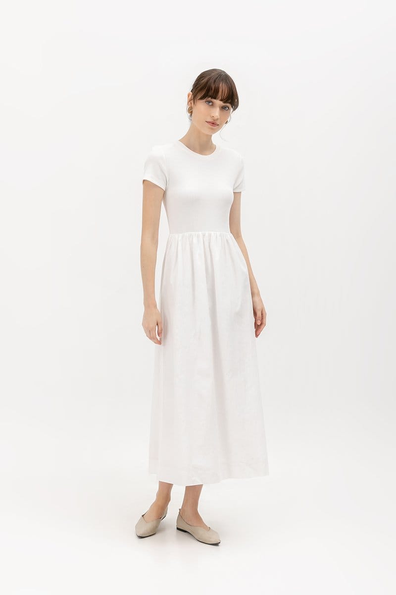 Love And Bravery Ziggy Contrast Fabric Midi Dress - Photo 4