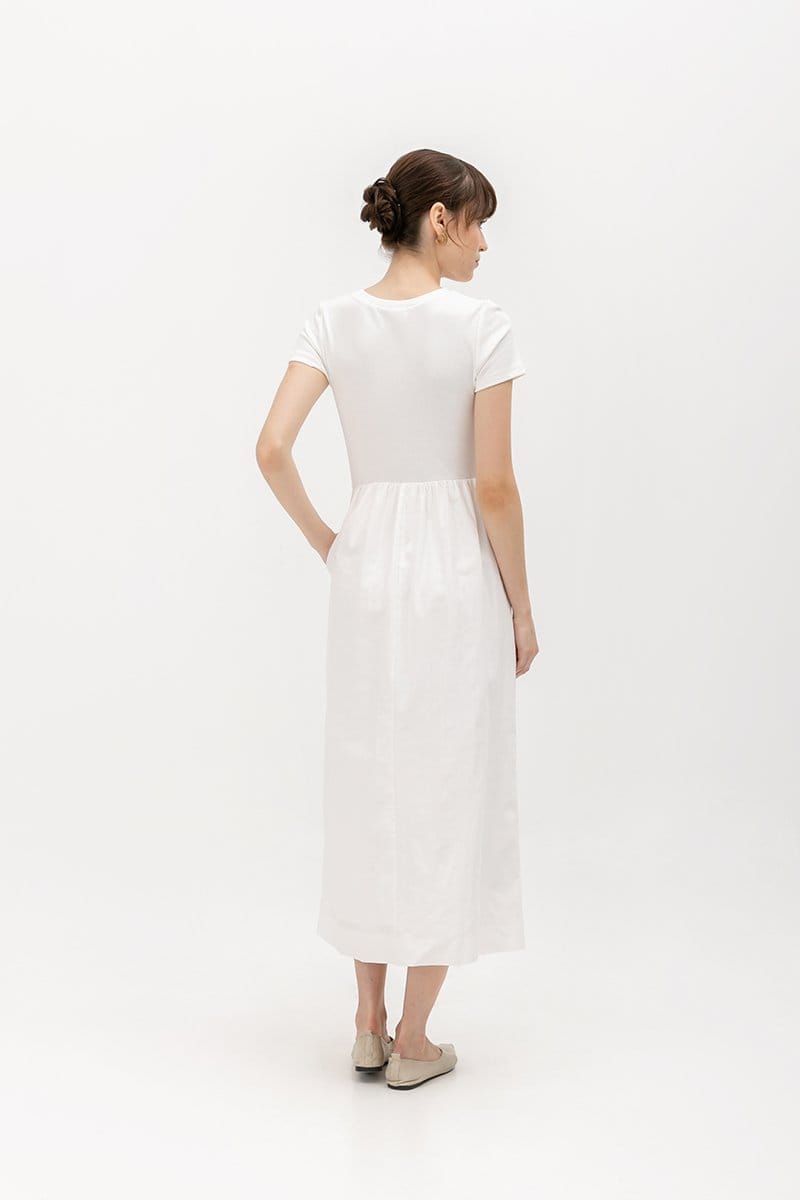 Love And Bravery Ziggy Contrast Fabric Midi Dress - Photo 5