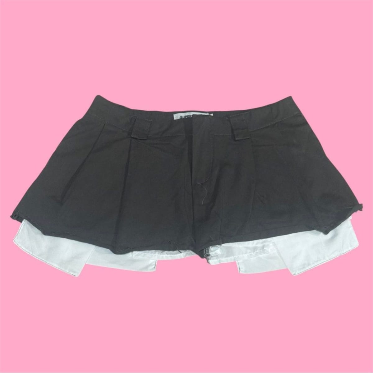 Y2K Grey Pleated Mini Skorts 
