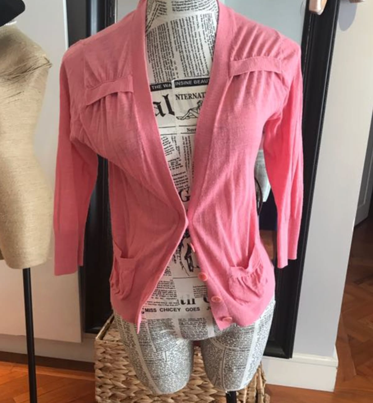 Cute Pink Button-Down Cardigan